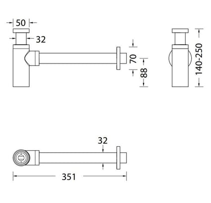 Σιφόνι νιπτήρος Eurorama R0262-100
